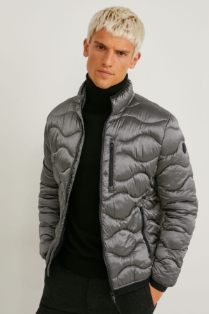 C&A Quiltad Recycled Jacka Herr Grå | COVZD-3597