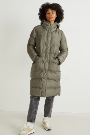 C&A Quiltad With Hood Bionic-finish®eco Recycled Rockar Dam Gröna | DQLUP-3657