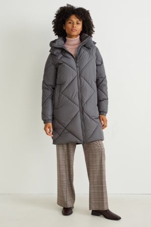 C&A Quiltad With Hood Bionic-finish®eco Rockar Dam Mörkgrå | MNDWU-1895