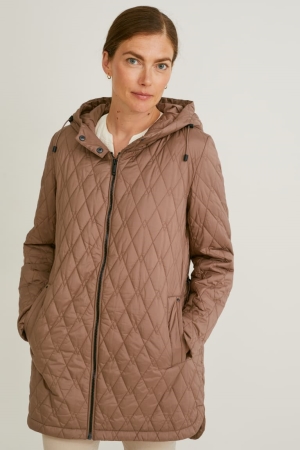 C&A Quiltad With Hood Bionic-finish®eco Rockar Dam Grå Bruna | YDHAQ-6091