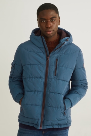C&A Quiltad With Hood Jacka Herr Blå | KMDOU-4319