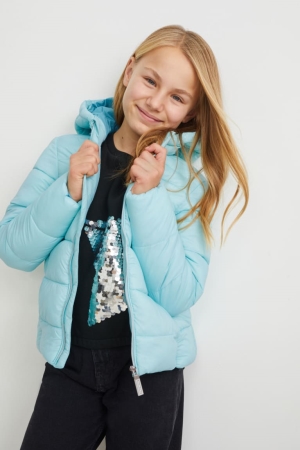 C&A Quiltad With Hood Recycled Jacka Tjej Ljusturkos | DAXBK-9524