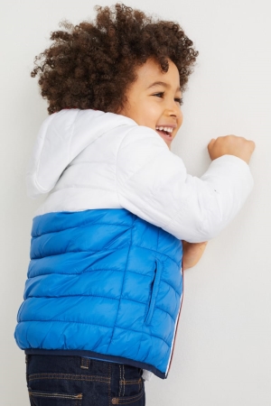 C&A Quiltad With Hood Recycled Jacka Tjej Blå | LKDJP-3065