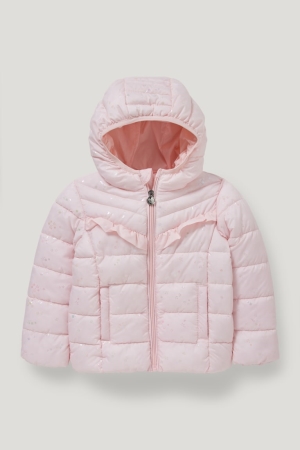 C&A Quiltad With Hood Recycled Jacka Tjej Rosa | VQFJM-5207