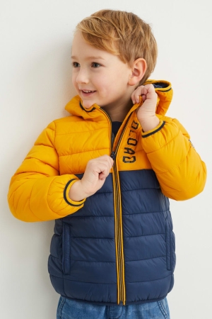 C&A Quiltad With Hood Recycled Jacka Tjej Gula | XEDYR-3094