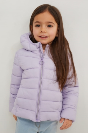 C&A Quiltad With Hood Recycled Jacka Tjej Ljuslila | XLRCF-2067