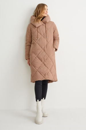 C&A Quiltad With Hood Recycled Rockar Dam Grå Bruna | JQSIL-9807