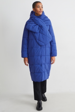 C&A Quiltad With Hood Recycled Rockar Dam Blå | WNPXM-1586