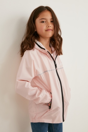 C&A Rain With Hood Jacka Tjej Rosa | IEDSN-4620