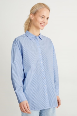 C&A Randig Blusar Dam Blå Vita | JFPKZ-8395