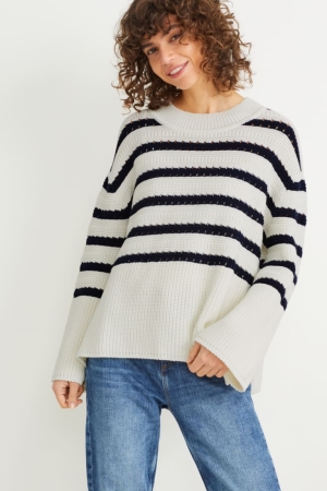 C&A Randig Jumpers Dam Vita | LHMXB-0279
