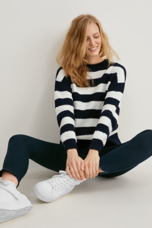 C&A Randig Jumpers Dam Vita | WHYXZ-9563
