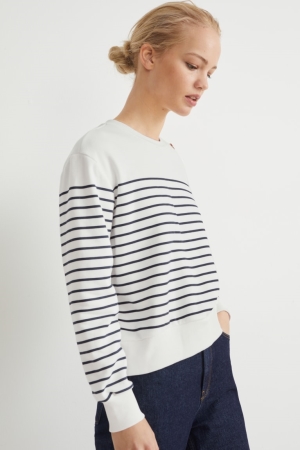 C&A Randig Tröjor Dam Vita | BFLHA-2186