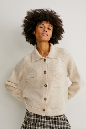 C&A Recycled Cardigan Dam Beige | BUVEO-0571