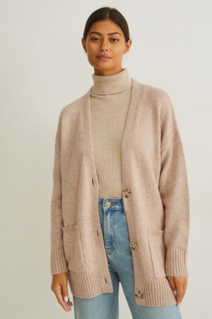 C&A Recycled Cardigan Dam Beige | FWBXO-7056