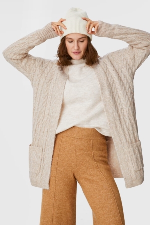 C&A Recycled Cardigan Dam Beige | QCKZY-6593