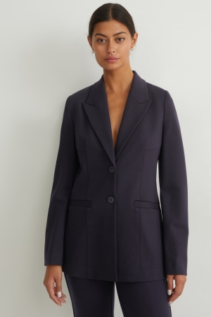 C&A Regular Fit Lenzing™ Ecovero™ Blazers Dam Mörkblå | YOGME-2583