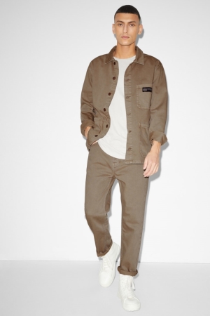 C&A Regular Fit Långbyxor Herr Beige | SYWDN-7189