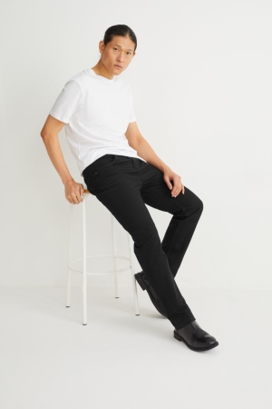 C&A Regular Fit Långbyxor Herr Svarta | EJBUX-1850