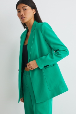 C&A Regular Fit Recycled Blazers Dam Gröna | NOHPW-2945