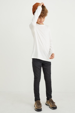 C&A Regular Genderneutral Lycra® Långbyxor Pojke Blå Mörkgrå | BPIMF-9352