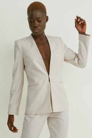 C&A Relaxed Fit Blazers Dam Ljusbeige | QZAVN-5182