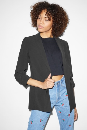 C&A Relaxed Fit With Recycled Polyester Blazers Dam Svarta | BAOFS-6089