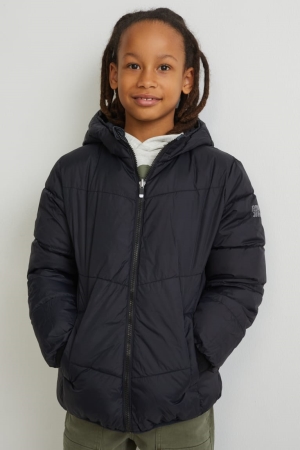 C&A Reversible Recycled Jacka Tjej Svarta | UZEGO-9168