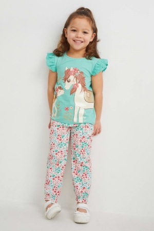 C&A Set 2 Sleeve And 3 Piece T-shirt Tjej Gröna | VGMUK-2863