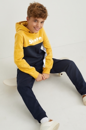 C&A Set And Joggers 2 Piece Hoodie Tjej Gula | DVURQ-0947