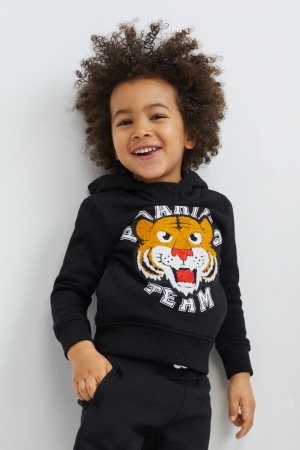C&A Set And Joggers 2 Piece Hoodie Tjej Svarta | FCWSL-4367