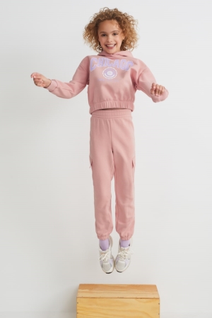 C&A Set And Joggers 2 Piece Hoodie Tjej Rosa | OMUQK-8491