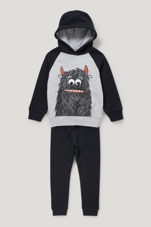 C&A Set And Joggers 2 Piece Hoodie Tjej Grå Svarta | ZUFHY-6134