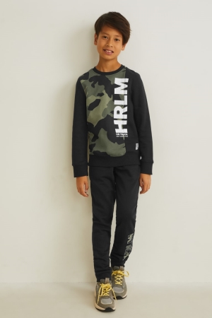 C&A Set And Joggers 2 Piece Långbyxor Pojke Mörkgröna Svarta | DTYUB-7316