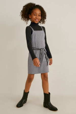 C&A Set And Polo Neck 2 Piece Klänning Tjej Svarta Vita | OADCU-1267