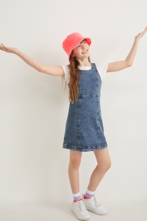 C&A Set Denim And Sleeve 2 Piece Klänning Tjej Blå | DITPM-8274