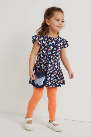 C&A Set, Leggings And Bag 3 Piece Långbyxor Tjej Mörkblå | VEQZB-2784