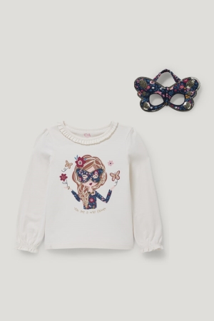 C&A Set Long Sleeve And Mask 2 Piece Blast Tjej Vita | IQSLG-5247
