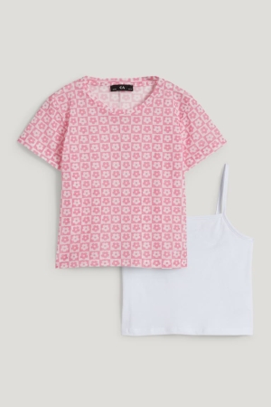C&A Set Of T-shirt Tjej Rosa | OMNTB-1894