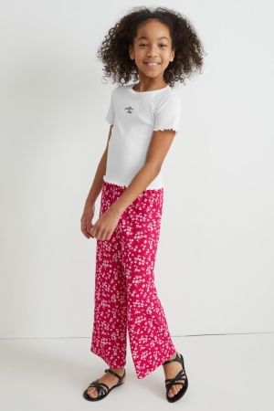 C&A Set Sleeve And Cloth 2 Piece Långbyxor Tjej Mörkrosa | LRUVJ-1620