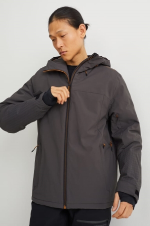 C&A Ski With Hood Bionic-finish®eco Jacka Herr Mörkgrå | QLYFZ-9065
