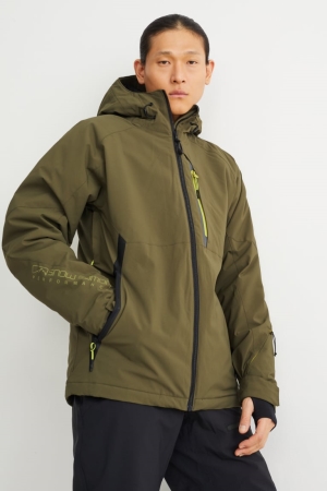 C&A Ski With Hood Bionic-finish®eco Jacka Herr Mörkgröna | RLIYD-6319