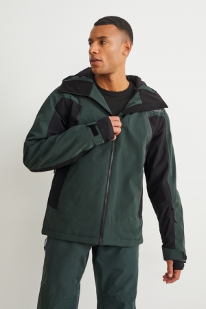 C&A Ski With Hood Bionic-finish®eco Jacka Herr Mörkgröna | XQIMH-7681