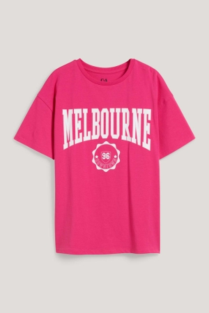 C&A Sleeve T-shirt Tjej Rosa | QLEYZ-5384