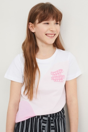 C&A Sleeve T-shirt Tjej Rosa | UQLBG-1870