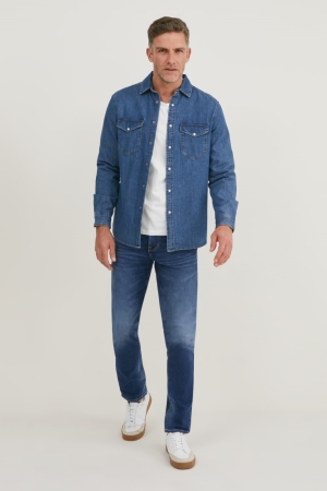 C&A Slim Coolmax® Ecomade Lycra® Jeans Herr Blå | ZGMWL-7043