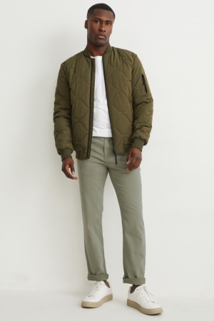 C&A Slim Fit Flex Lycra® Långbyxor Herr Ljusgröna | YDVNU-1436