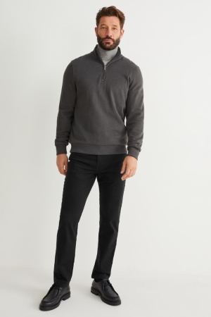 C&A Slim Fit Flex Långbyxor Herr Svarta | PNSGH-3750