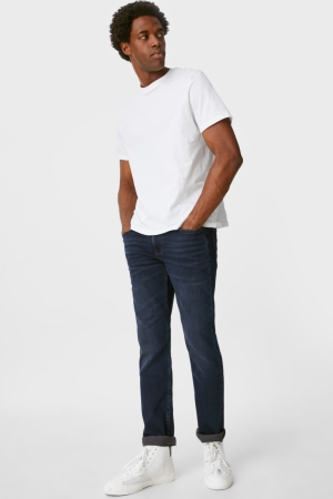 C&A Slim Flex Jog Denim Jeans Herr Blå Mörkblå | OUSAK-1972
