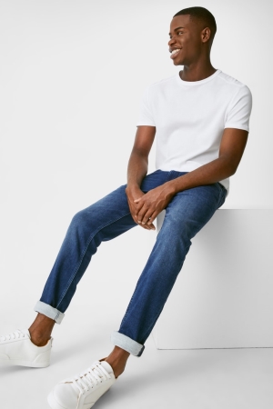 C&A Slim Jog Denim Jeans Herr Blå Mörkblå | CZHMF-8174